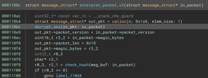 Packet version 2 decryption